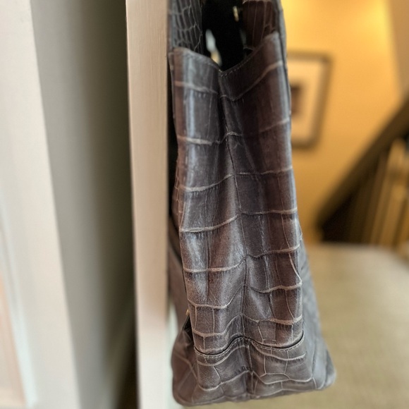 Lederer Paris embossed leather handbag in Grey. - Picture 7 of 11